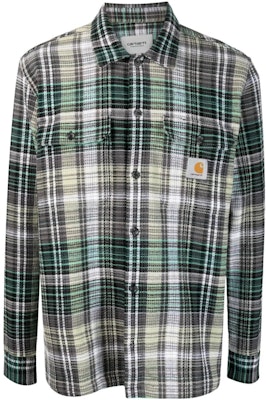 Carhartt WIP SS23 Plaid Logo Embroidered Workwear Shirt Green Long Sleeve I031460-1GX-XX Buy Carhartt WIP SS23 Plaid Logo Embroidered Workwear Shirt Green Long Sleeve I031460-1GX-XX