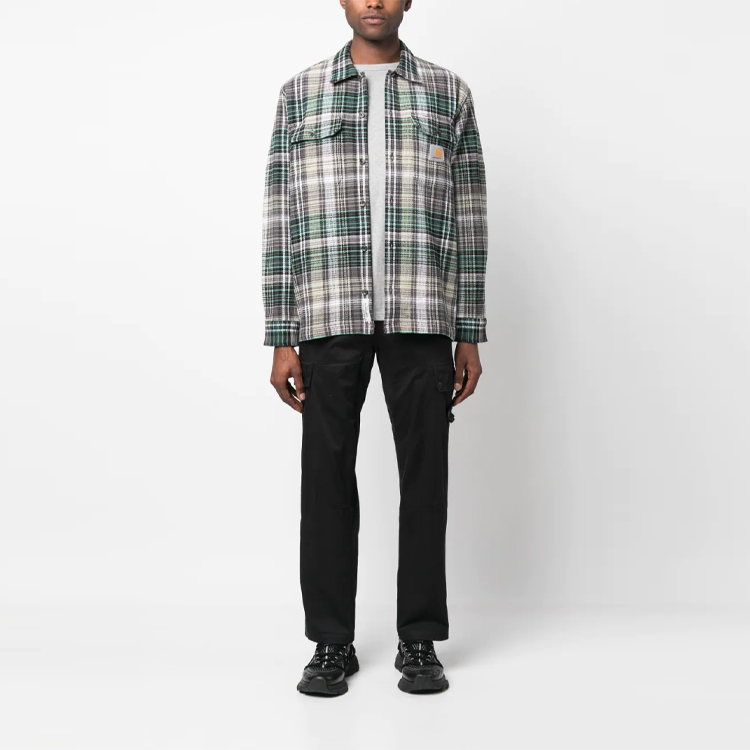 Lookbook Carhartt WIP SS23 Plaid Logo Embroidered Workwear Shirt Green  Long Sleeve I031460-1GX-XX