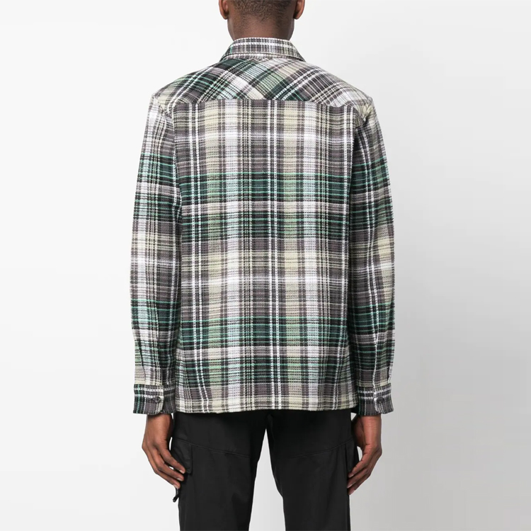Shop Carhartt WIP SS23 Plaid Logo Embroidered Workwear Shirt Green  Long Sleeve I031460-1GX-XX
