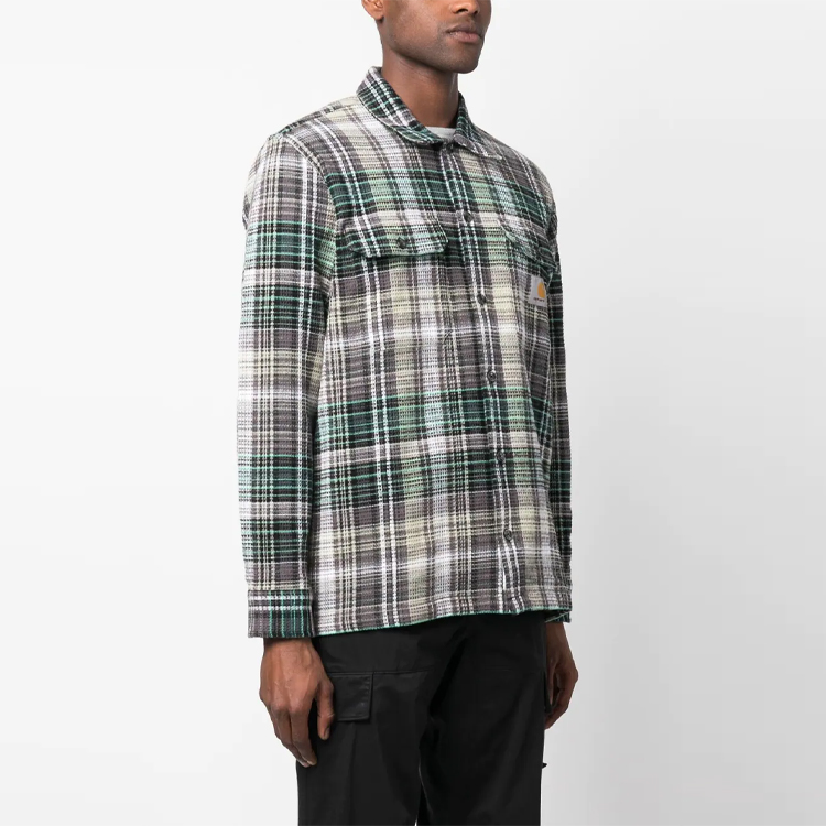 Purchase Carhartt WIP SS23 Plaid Logo Embroidered Workwear Shirt Green  Long Sleeve I031460-1GX-XX