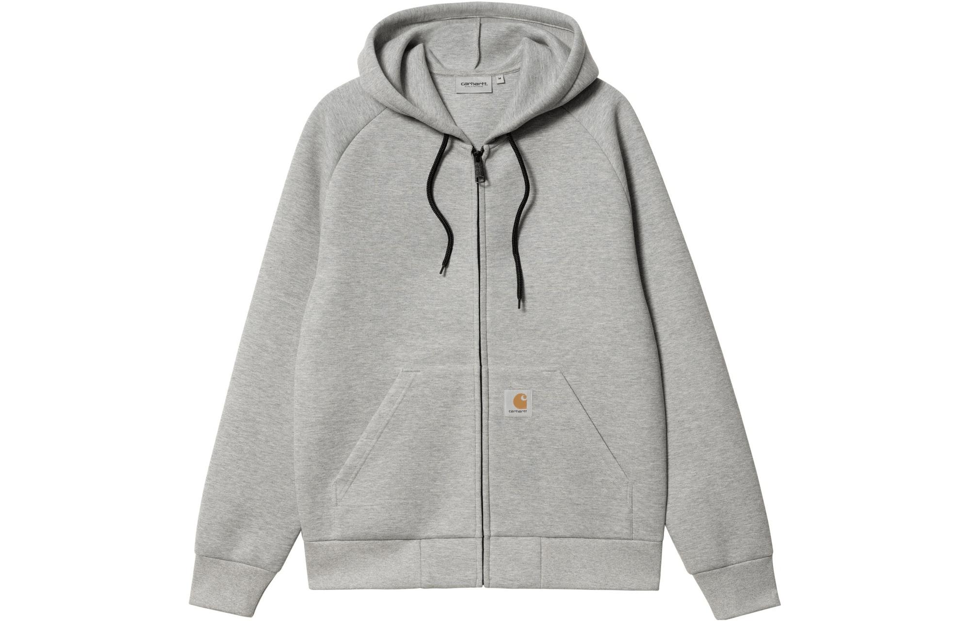 Carhartt WIP SS23 Relaxed Fit Logo Drawstring Hoodie Jacket Gray I031485-23S-V6XX