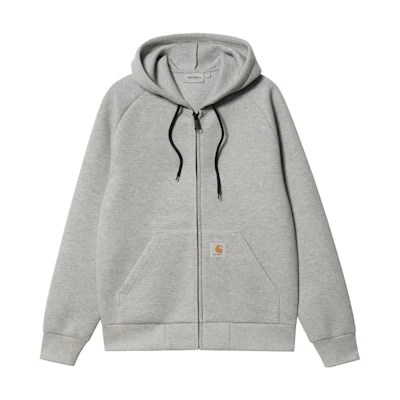 Carhartt WIP SS23 Relaxed Fit Logo Drawstring Hoodie Jacket Gray I031485-23S-V6XX