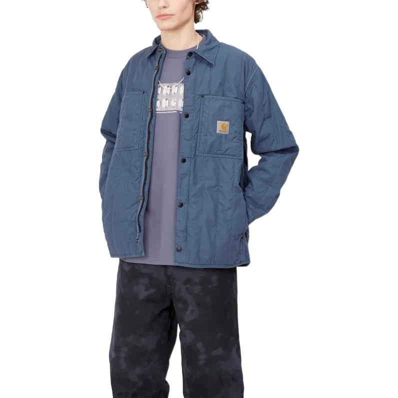 Carhartt WIP SS23 Remastered Classic Logo Patch Long Sleeve Shirt Jacket Blue. I031448-0WA-GD 圖 5