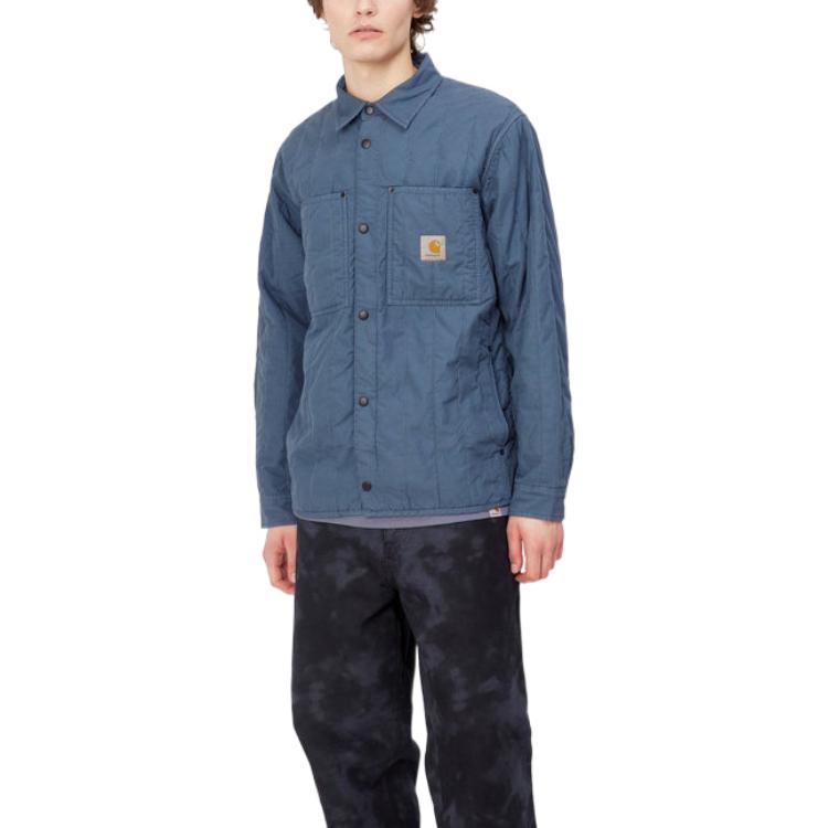 Carhartt WIP SS23 Remastered Classic Logo Patch Long Sleeve Shirt Jacket Blue. I031448-0WA-GD 圖 7