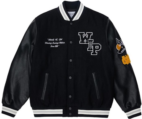 Carhartt WIP SS23 Retro Embroidered Leather Baseball Jacket Black Casual. CHXJKA222043J-BKX Order Carhartt WIP SS23 Retro Embroidered Leather Baseball Jacket Black Casual. CHXJKA222043J-BKX