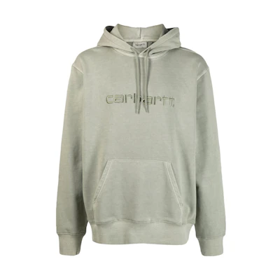 Carhartt WIP SS23 Solid Color Embroidered Logo Hoodie Olive Green I030145-1CT-GD
