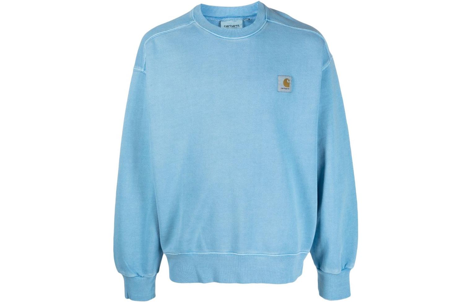 Carhartt WIP SS23 Solid Logo Crewneck Sweatshirt Light Blue I029957-1D5-GD
