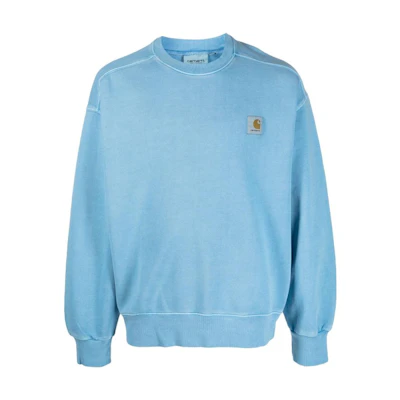 Carhartt WIP SS23 Solid Logo Crewneck Sweatshirt Light Blue I029957-1D5-GD