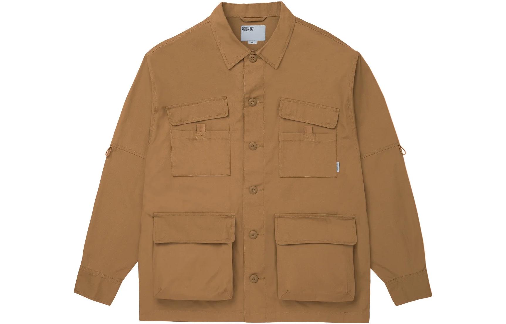 Carhartt WIP SS23 Solid Multi-Pocket Button-Up Shirt Jacket for Men A231025-0F0-XX