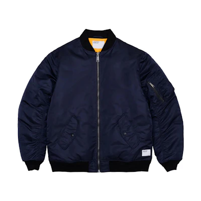 Carhartt WIP SS23 Solid Navy Long Sleeve Baseball Collar Jacket Men A231052-1C-XX
