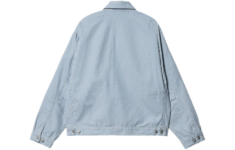 Lookbook Carhartt WIP SS23 Jaket Terrell Striped Detroit Biru Kasual Berpoket Pelbagai I032108-1ON-02