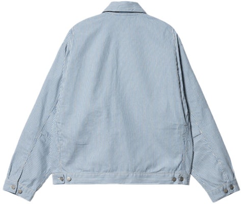 Carhartt WIP SS23 Jaket Terrell Striped Detroit Biru Kasual Berpoket Pelbagai I032108-1ON-02 Lookbook Carhartt WIP SS23 Jaket Terrell Striped Detroit Biru Kasual Berpoket Pelbagai I032108-1ON-02