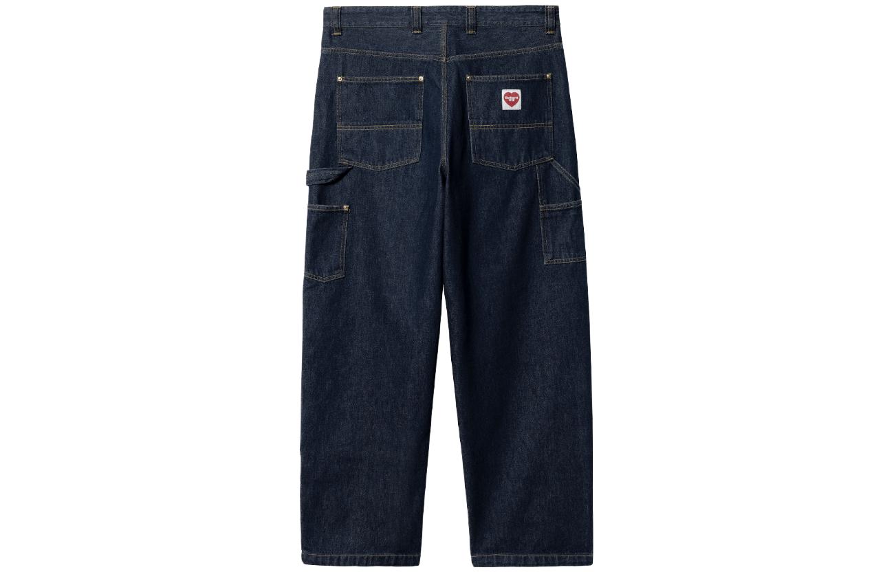 Carhartt WIP SS23 Triple-Stitch Washed Loose Fit Denim Jeans  Blue. I032106-01-06