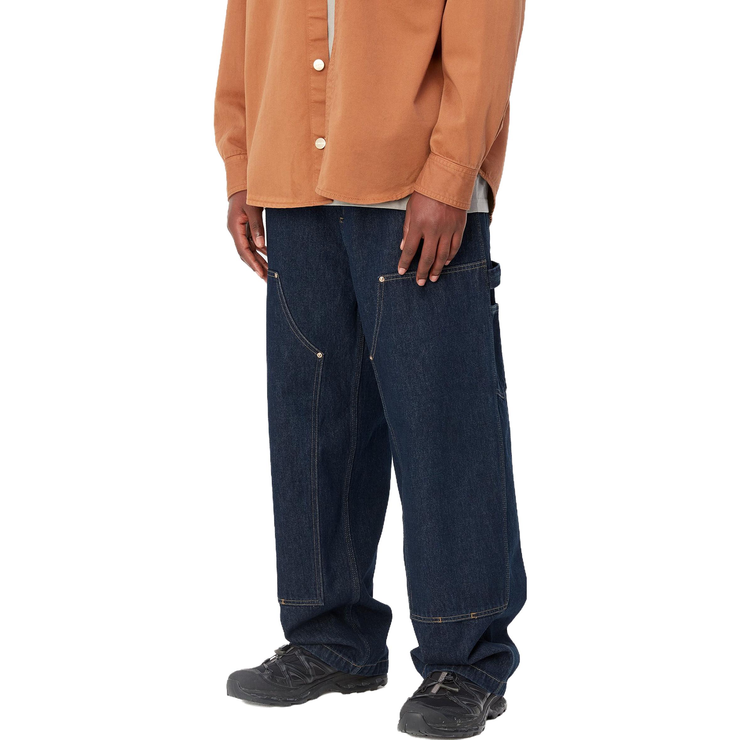 Details for Carhartt WIP SS23 Triple-Stitch Washed Loose Fit Denim Jeans  Blue. I032106-01-06