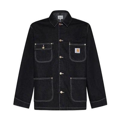 Carhartt WIP SS23 Vintage Washed Multi-Pocket Denim Jacket Black Mens. I031896-89-2Y