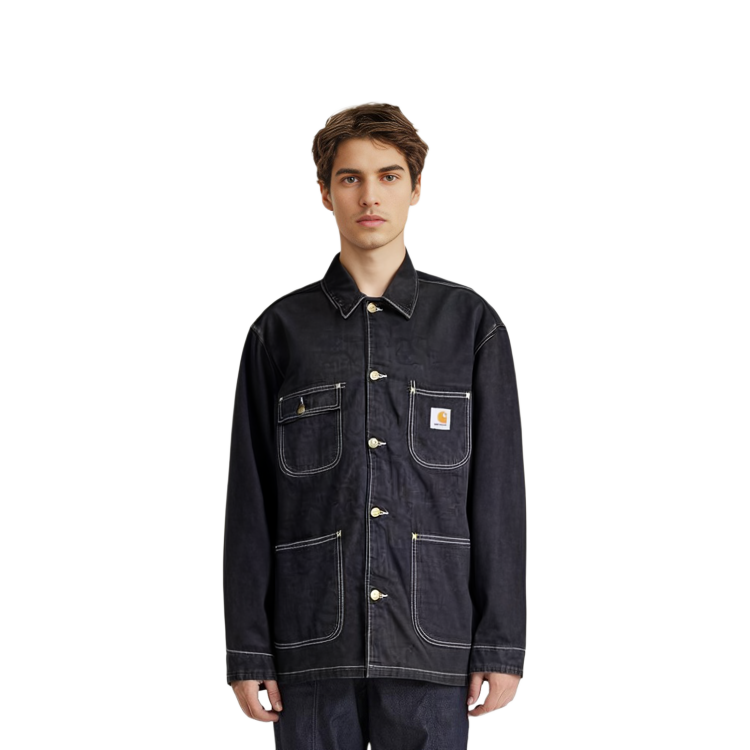 Shop Carhartt WIP SS23 Vintage Washed Multi-Pocket Denim Jacket Black Mens. I031896-89-2Y