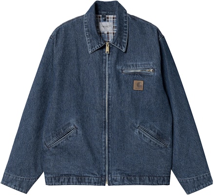 Carhartt WIP SS23 男士水洗蓝底特律夹克,配法兰绒内里。 I031391-01-06 Buy Carhartt WIP SS23 男士水洗蓝底特律夹克,配法兰绒内里。 I031391-01-06