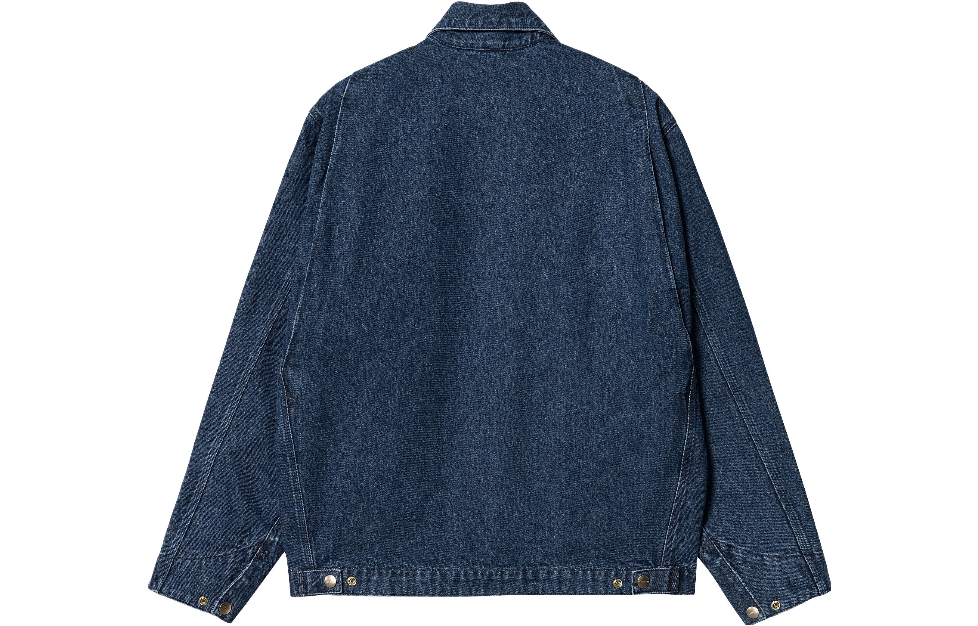 Lookbook Carhartt WIP SS23 男士水洗蓝底特律夹克，配法兰绒内里。 I031391-01-06