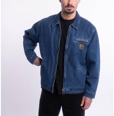 Carhartt WIP SS23 男士水洗蓝底特律夹克,配法兰绒内里。 I031391-01-06 Shop Carhartt WIP SS23 男士水洗蓝底特律夹克,配法兰绒内里。 I031391-01-06