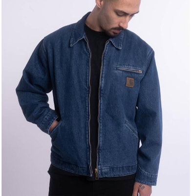 Carhartt WIP SS23 男士水洗蓝底特律夹克,配法兰绒内里。 I031391-01-06 Details for Carhartt WIP SS23 男士水洗蓝底特律夹克,配法兰绒内里。 I031391-01-06