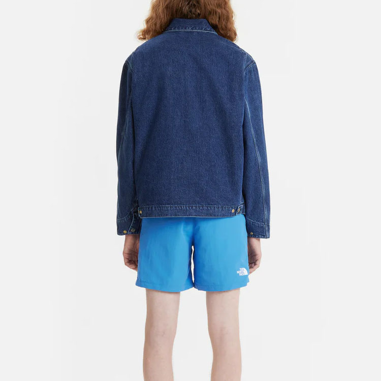 Sizing Carhartt WIP SS23 男士水洗蓝底特律夹克，配法兰绒内里。 I031391-01-06