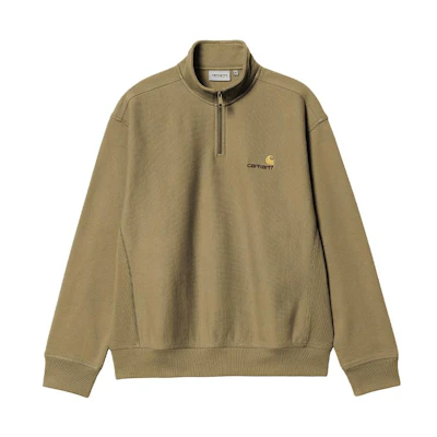 Carhartt WIP SS23 Zipper Sweatshirt with Logo Embroidery Army Green I027014-1N3-XX
