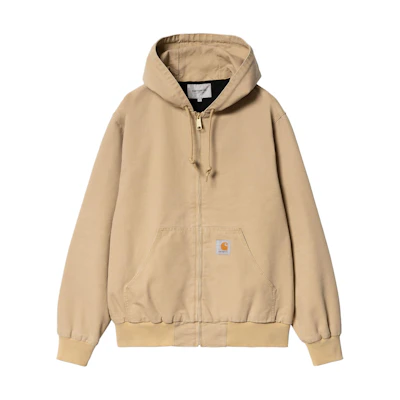 Carhartt WIP SS24 Active Jacket Khaki with Kangaroo Pocket and Hoodie. I032939-1YH-3K