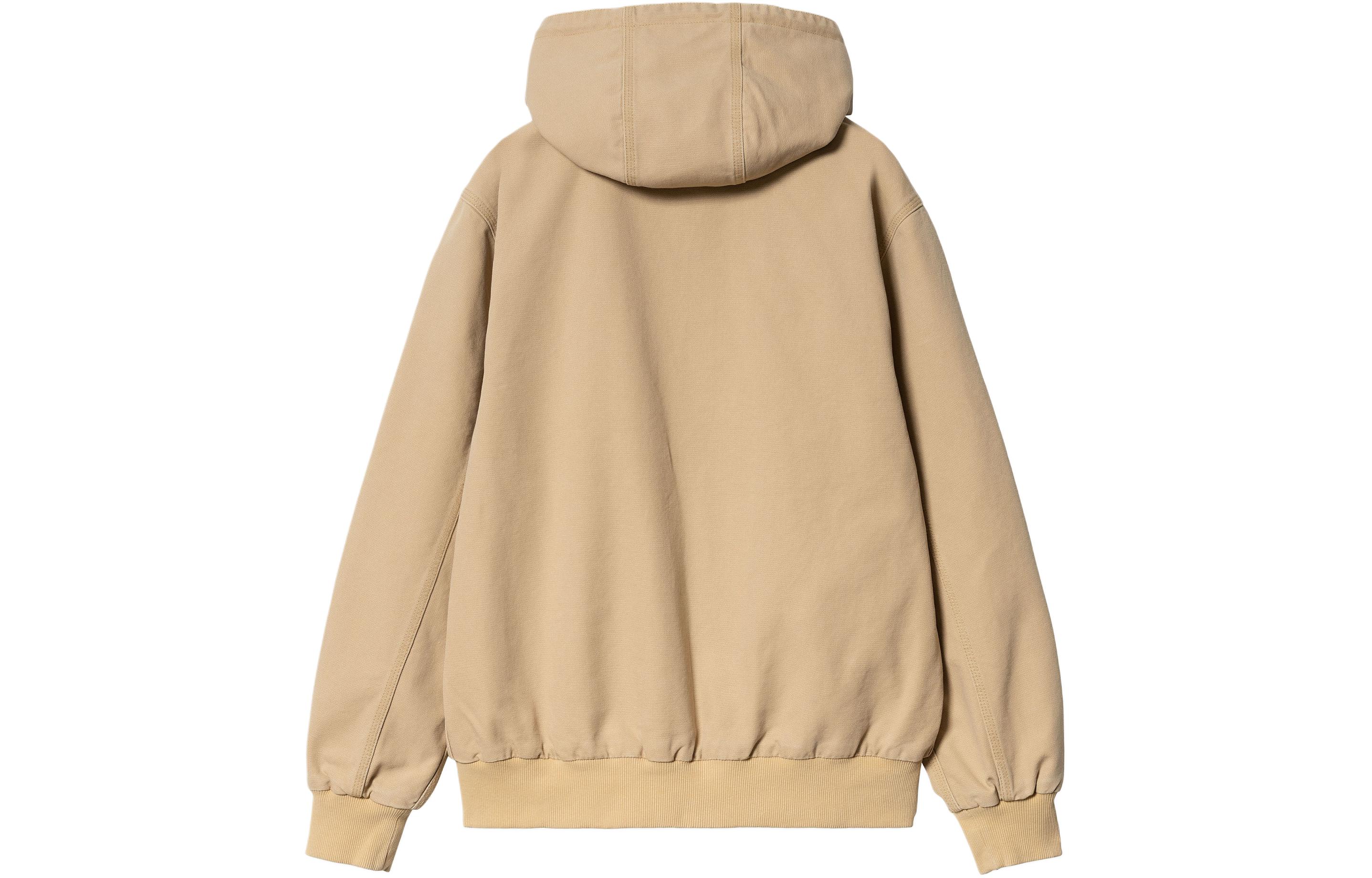 Lookbook Chaqueta Activa Carhartt WIP SS24 Khaki con Bolsillo Canguro y Capucha. I032939-1YH-3K