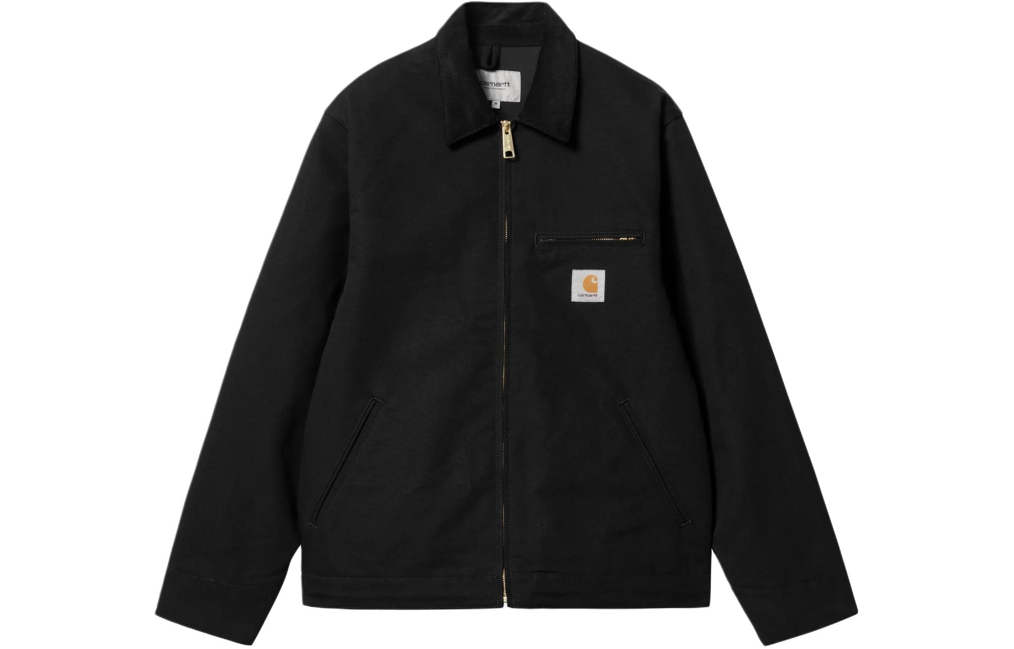 Carhartt WIP SS24  Black Zip-Up Collared Long Sleeve Jacket. I032940-00E-01