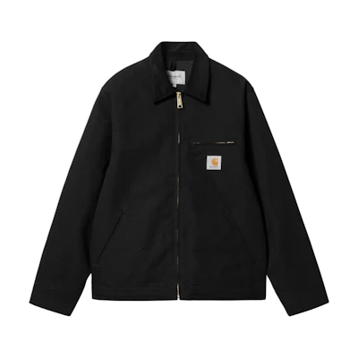 Carhartt WIP SS24 Black Zip-Up Collared Long Sleeve Jacket. I032940-00E-01