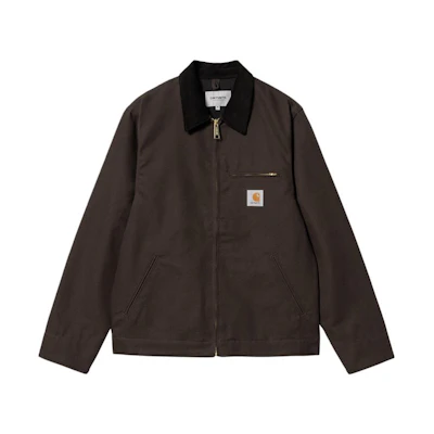 Carhartt WIP SS24 Detroit Jacket Corduroy Collar Tobacco Black. I032940-1YL-01