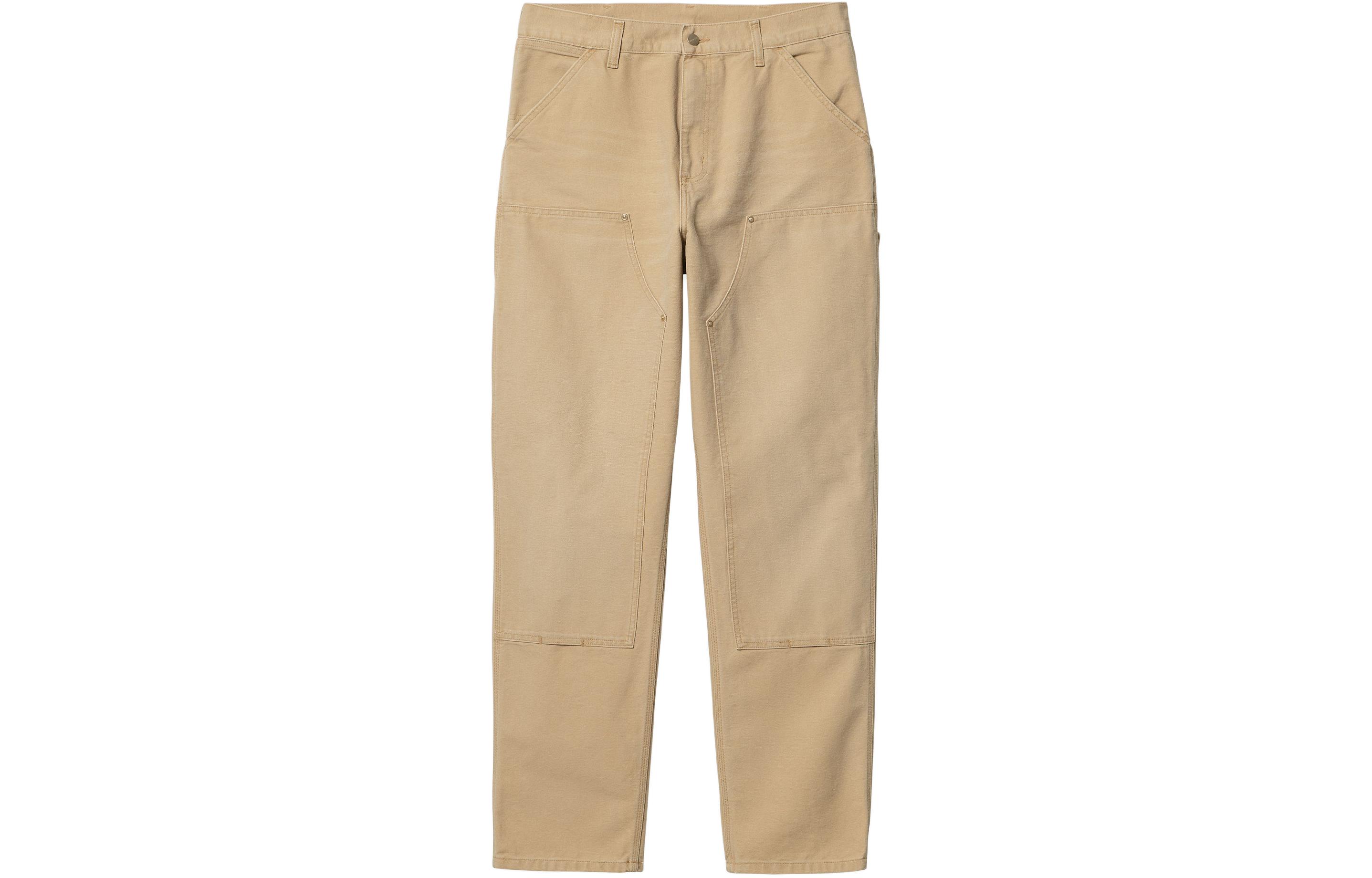 Order Carhartt WIP SS24 Seluar Khaki Straight-Leg Utiliti dengan Poket Zip. I031501-1YH-3K