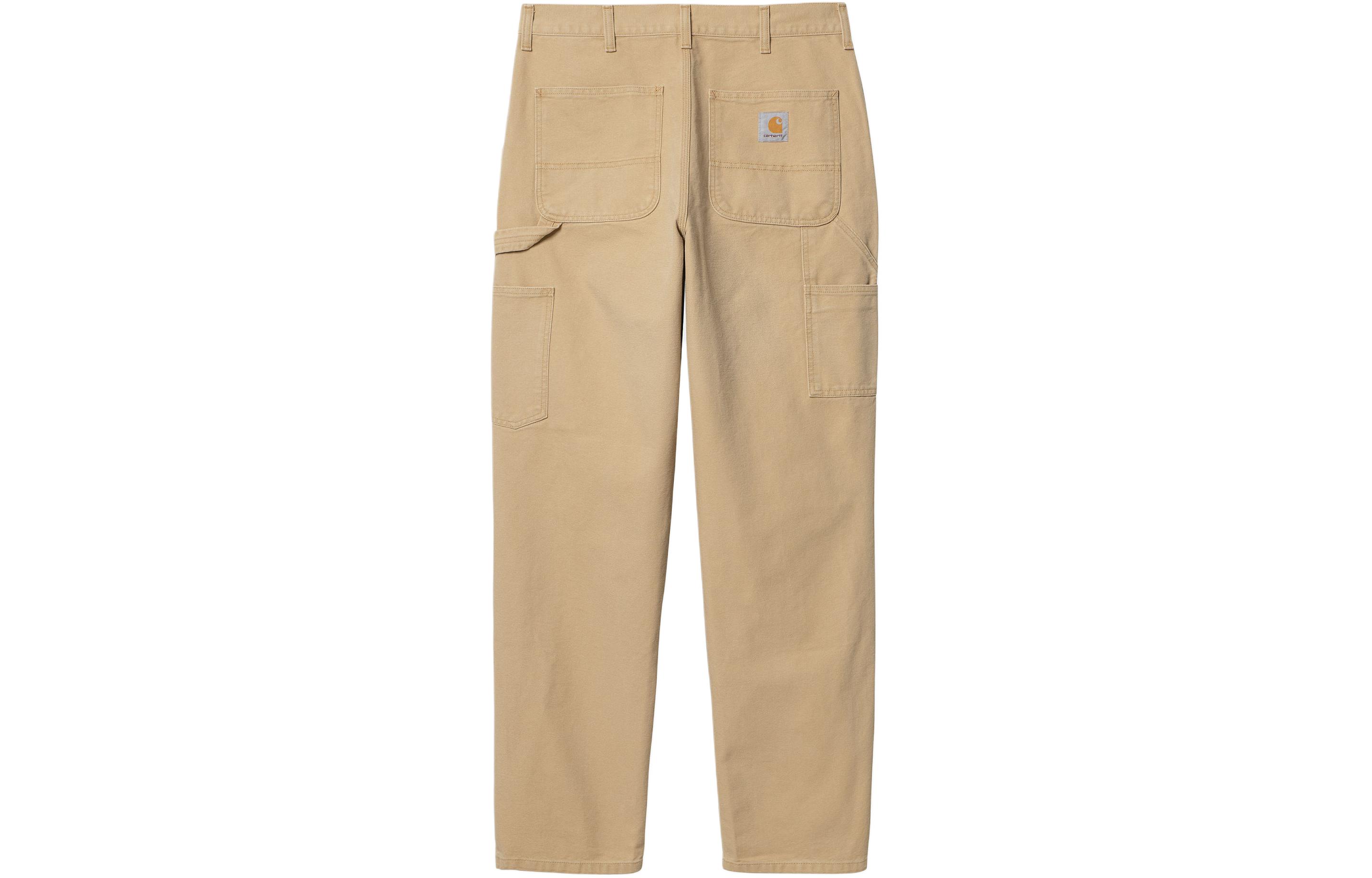 Lookbook Carhartt WIP SS24 Seluar Khaki Straight-Leg Utiliti dengan Poket Zip. I031501-1YH-3K