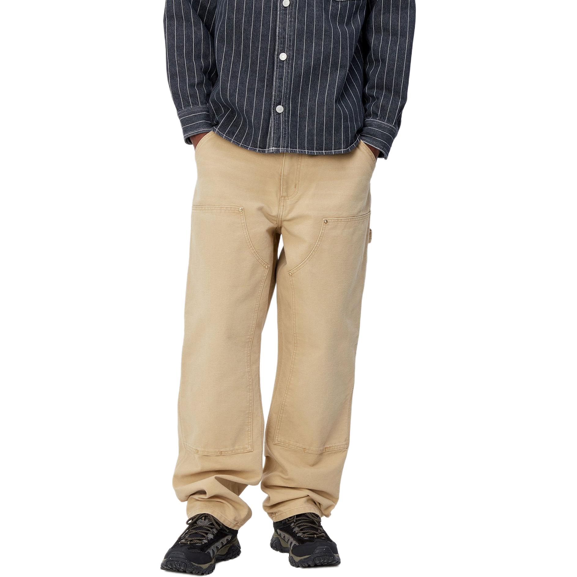 Shop Carhartt WIP SS24 Seluar Khaki Straight-Leg Utiliti dengan Poket Zip. I031501-1YH-3K