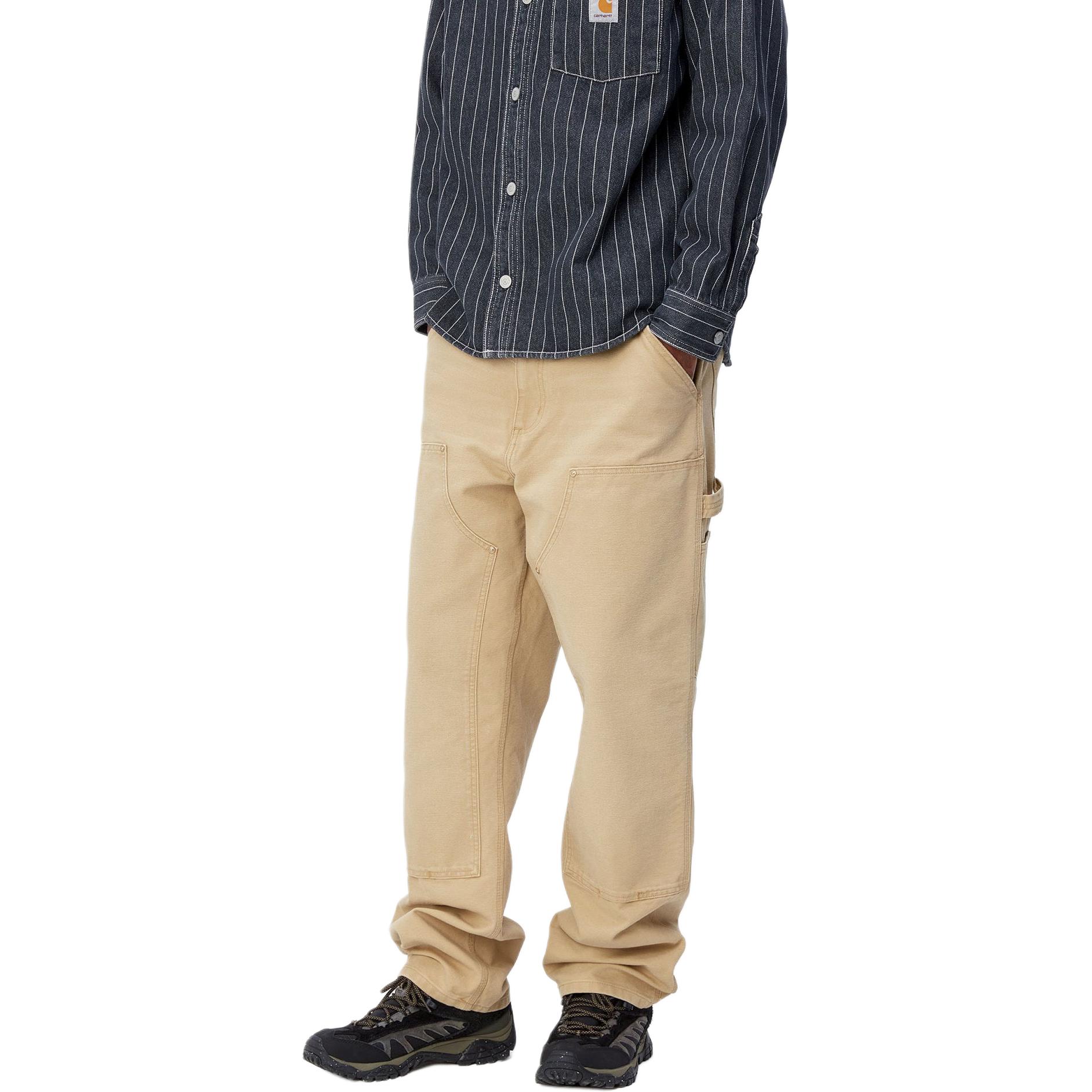 Details for Carhartt WIP SS24 Seluar Khaki Straight-Leg Utiliti dengan Poket Zip. I031501-1YH-3K