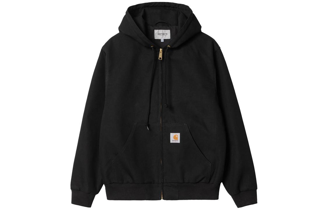 Carhartt WIP SS24 Active Jacket Black Hooded Zip-Up  Long Sleeve Jacket. I032939-89-01