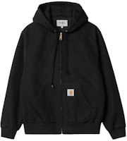 Carhartt WIP SS24 Active Jacket Black Hooded Zip-Up Long Sleeve Jacket. I032939-89-01 Carhartt WIP SS24 Active Jacket Black Hooded Zip-Up Long Sleeve Jacket. I032939-89-01