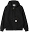 Order 칼하트 WIP SS24 액티브 자켓 블랙 후드 집업 롱슬리브 자켓. I032939-89-01