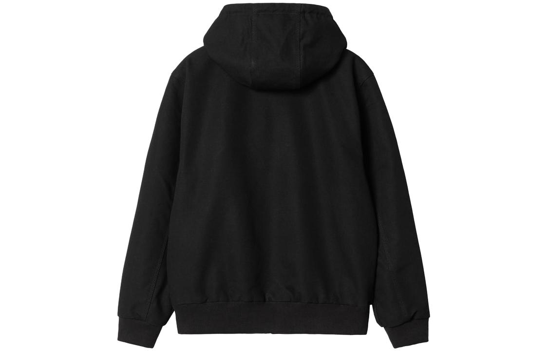 Lookbook 칼하트 WIP SS24 액티브 자켓 블랙 후드 집업 롱슬리브 자켓. I032939-89-01