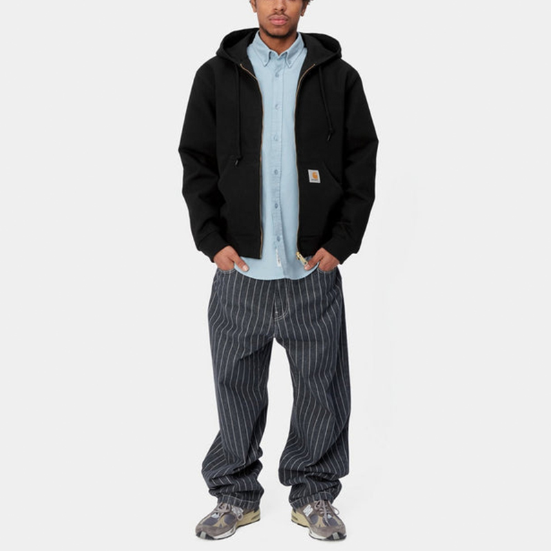 Purchase 칼하트 WIP SS24 액티브 자켓 블랙 후드 집업 롱슬리브 자켓. I032939-89-01