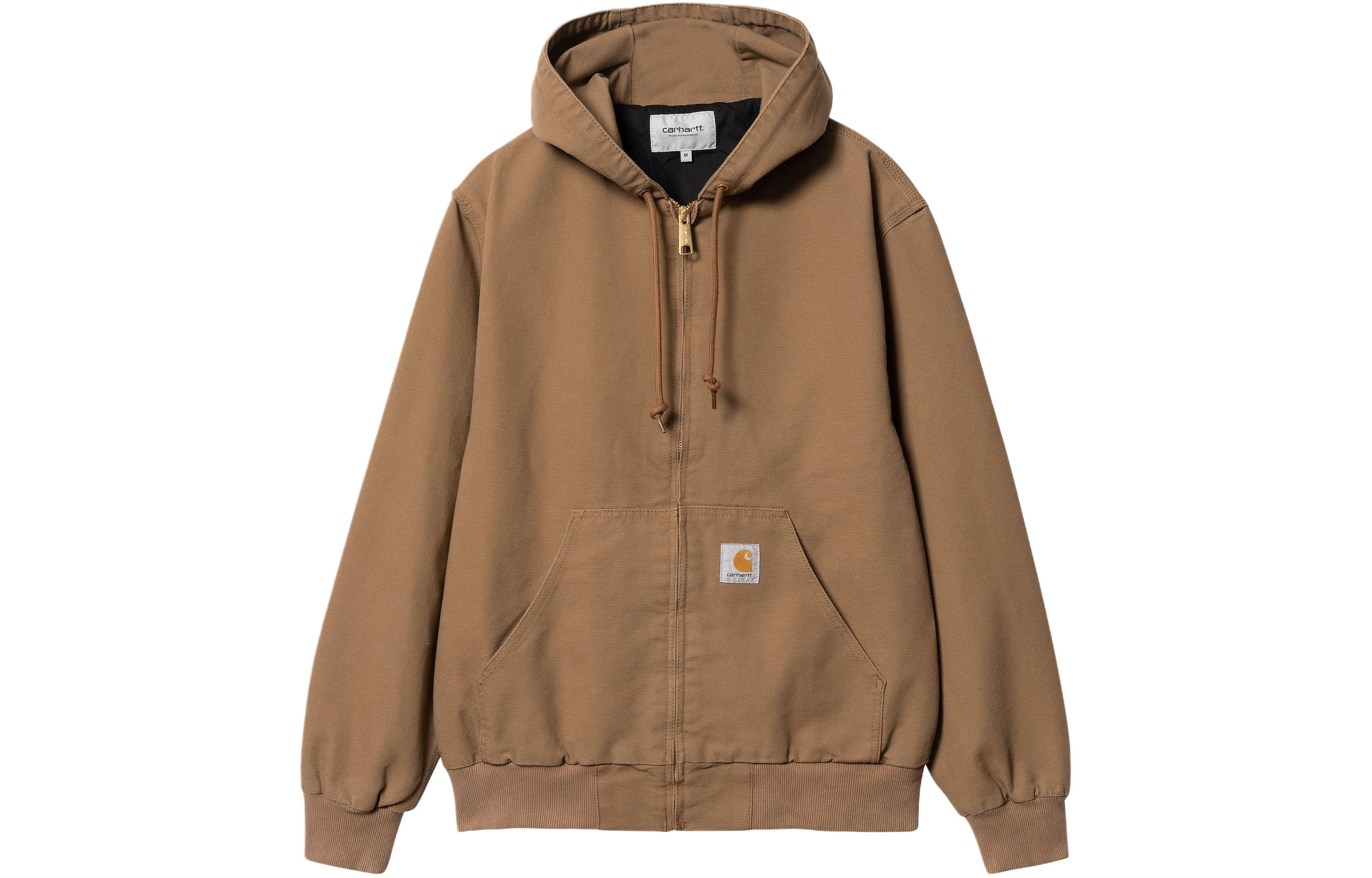 Carhartt WIP SS24 Active Jacket Brown  Hooded Long Sleeve Kangaroo Pocket. I032939-HZ-02