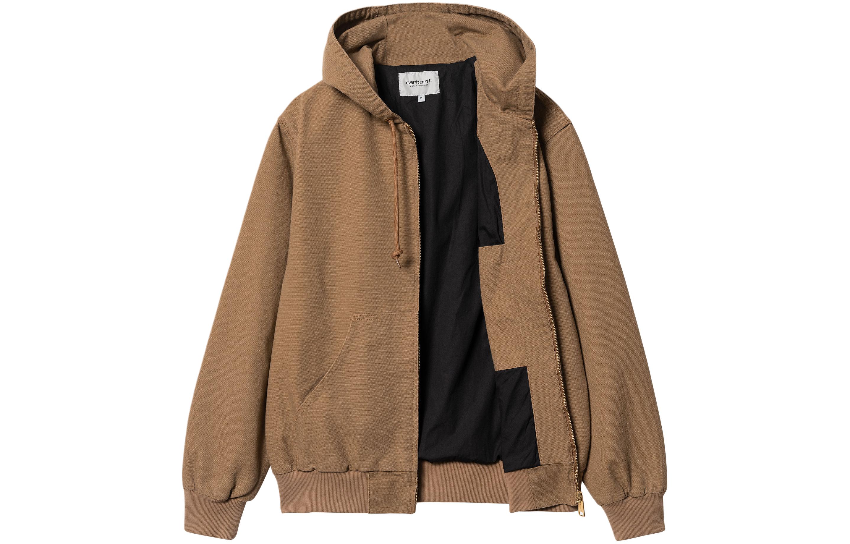 Shop Carhartt WIP Jaket Aktif Coklat SS24 Hoodie Lengan Panjang Saku Kanguru. I032939-HZ-02