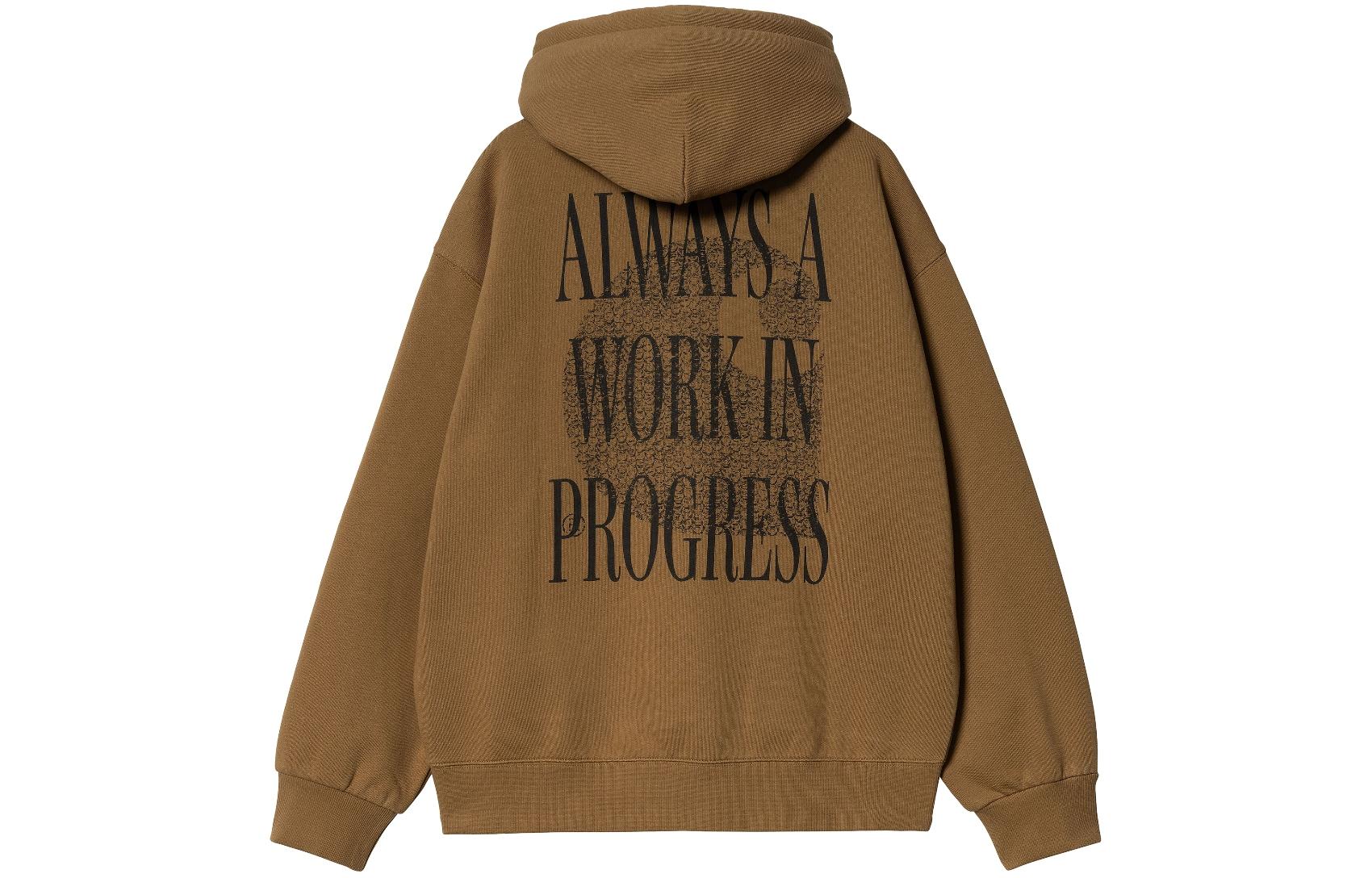 Carhartt WIP SS24 Always a WIP Brown Hoodie with Back Letter Print - I033242-HZ-06