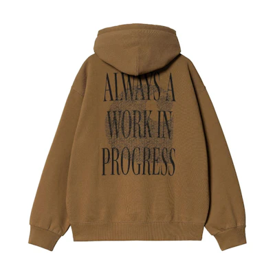 Carhartt WIP SS24 Always a WIP Brown Hoodie with Back Letter Print - I033242-HZ-06
