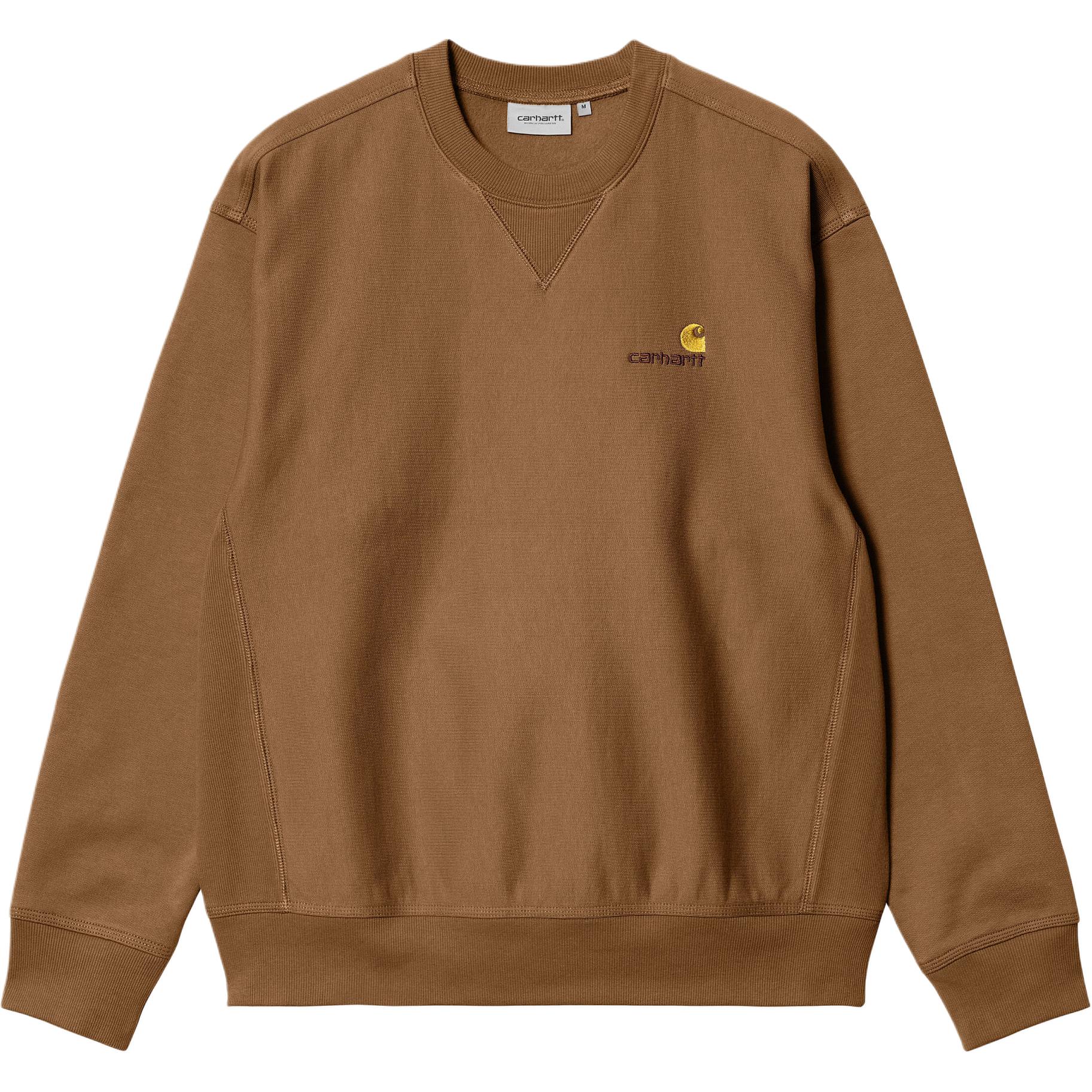 Order Carhartt WIP SS24 美式刺绣宽松圆领卫衣棕色 男女款 I025475-HZ-XX