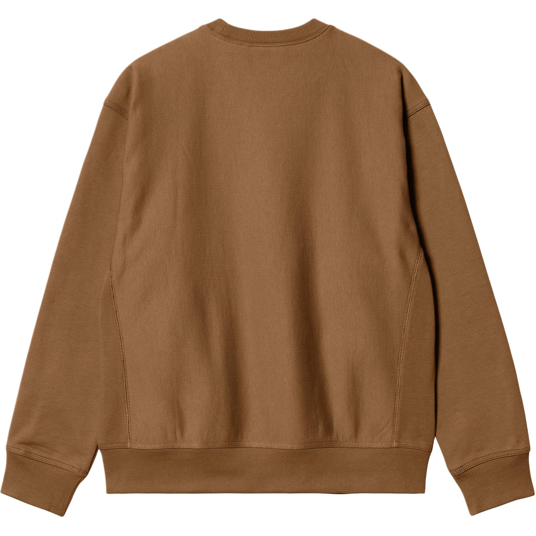 Lookbook Carhartt WIP SS24 美式刺绣宽松圆领卫衣棕色 男女款 I025475-HZ-XX