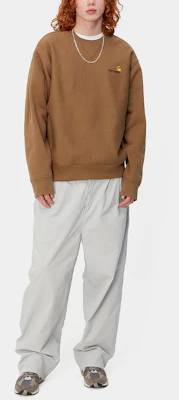 Carhartt WIP SS24 美式刺绣宽松圆领卫衣棕色 男女款 I025475-HZ-XX Shop Carhartt WIP SS24 美式刺绣宽松圆领卫衣棕色 男女款 I025475-HZ-XX