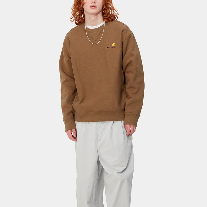 Purchase Carhartt WIP SS24 美式刺绣宽松圆领卫衣棕色 男女款 I025475-HZ-XX