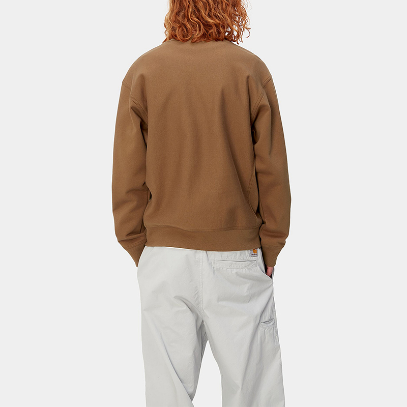 Details for Carhartt WIP SS24 美式刺绣宽松圆领卫衣棕色 男女款 I025475-HZ-XX