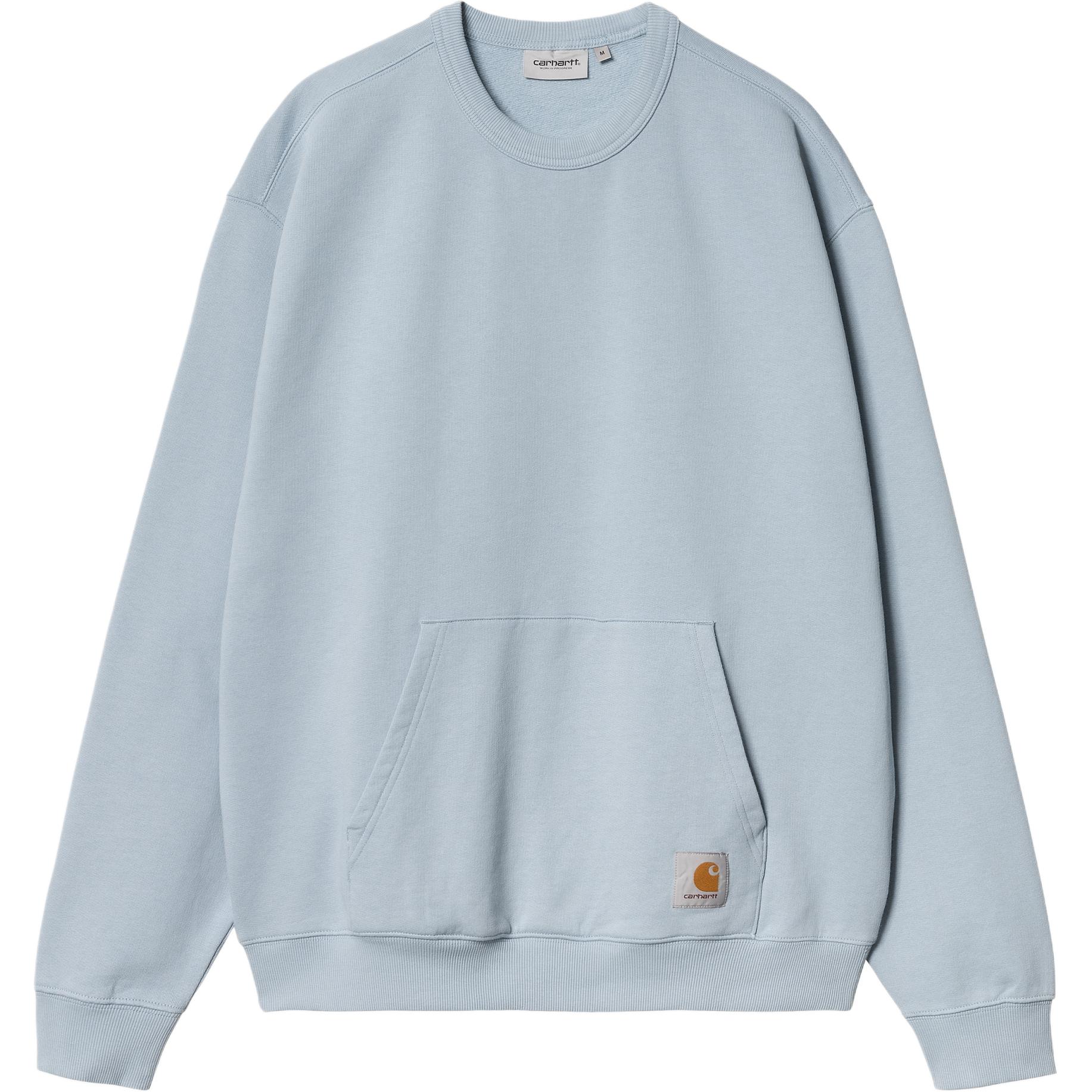 Carhartt WIP SS24 Billy Pocket Crewneck Sweatshirt Unisex Sky Blue I034038-0W9-XX